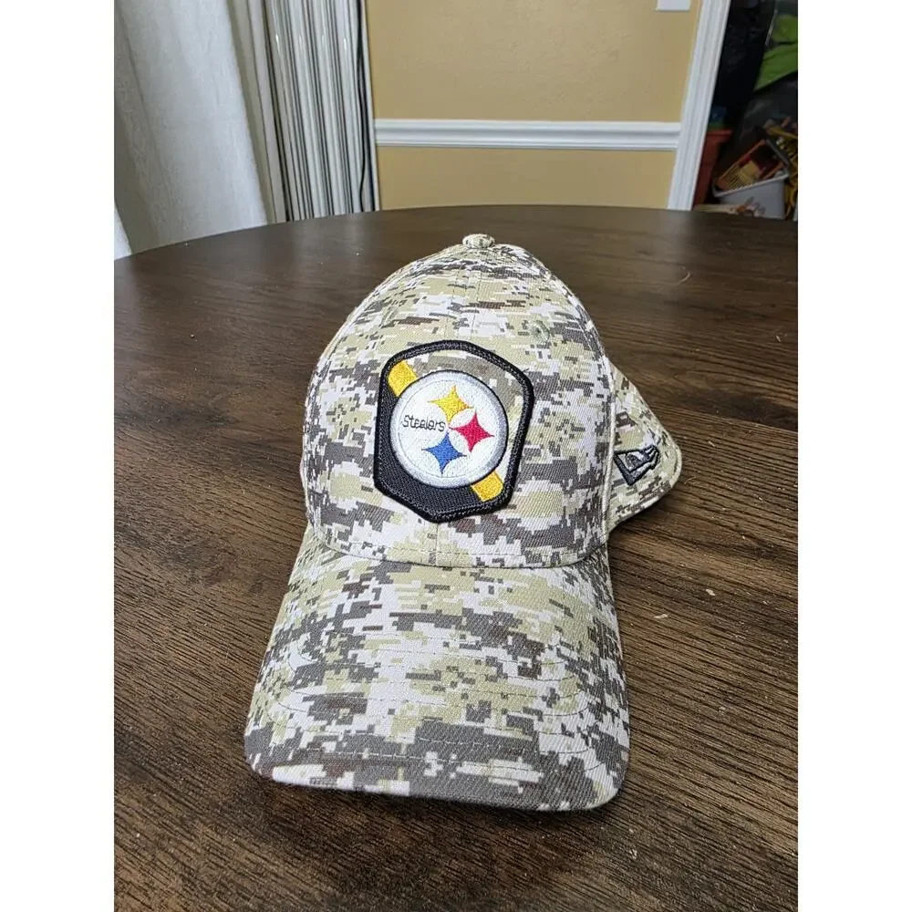 Pittsburgh Steelers New Era‎ 9Twenty Camo WOMEN'S Adjustable Hat Cap EUC CLEAN
